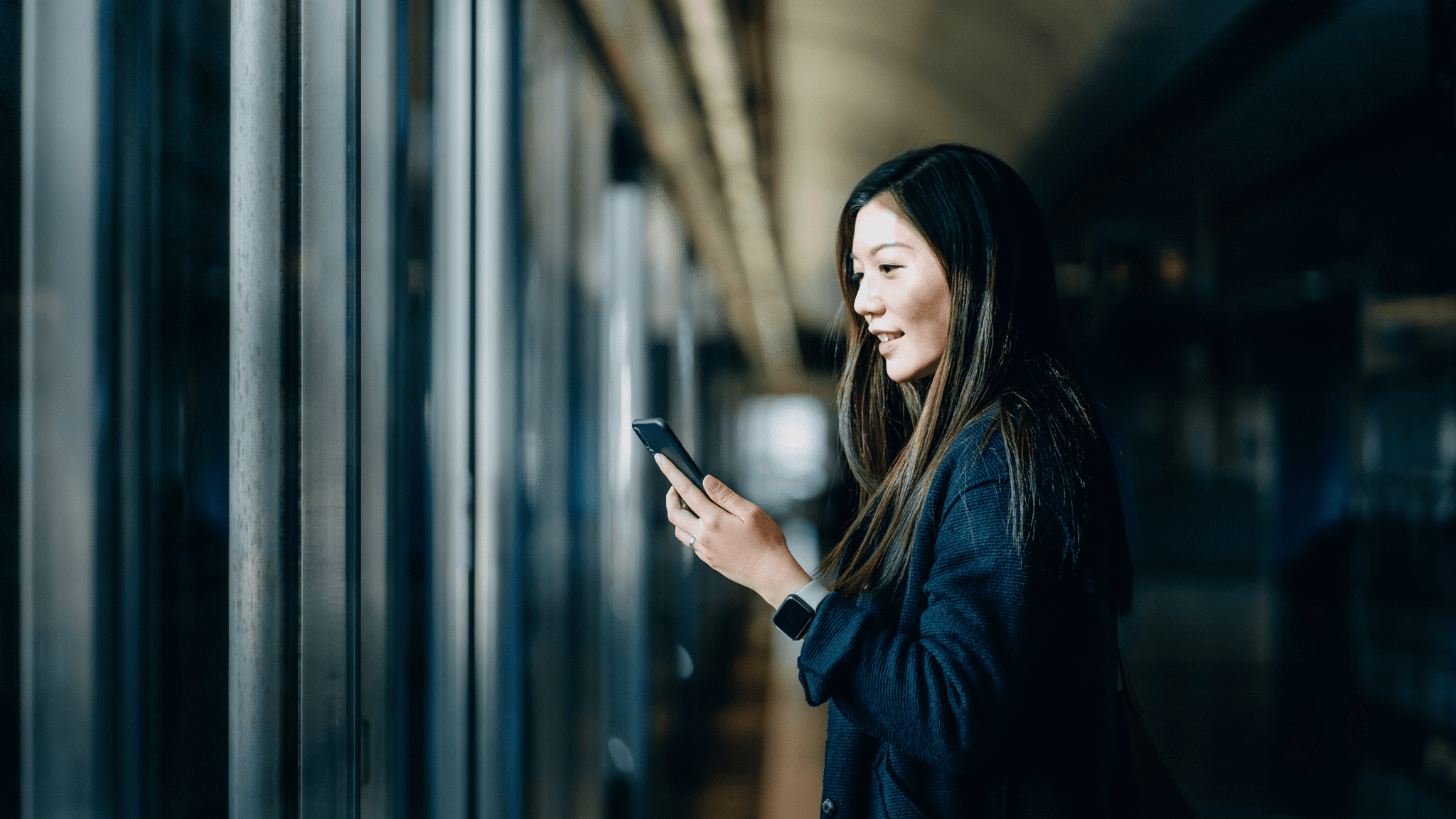 Woman looking at mobile phone