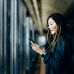 Woman looking at mobile phone