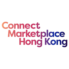 Connect Marketplace Hong Kong logo with gradient coral to purple text on a white background.