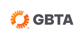 GBTA logo with orange circular icon and gray text.