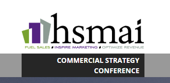 HSMAI Commercial Strategy Conference banner with logo and tagline on a light background.