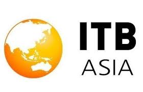 ITB Asia logo with orange globe icon and black text.