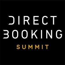 Direct Booking Summit logo with white text and gold “Summit” on a black background.